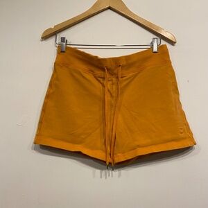 Orange Workout Loungewear Drawstring Waist Shorts